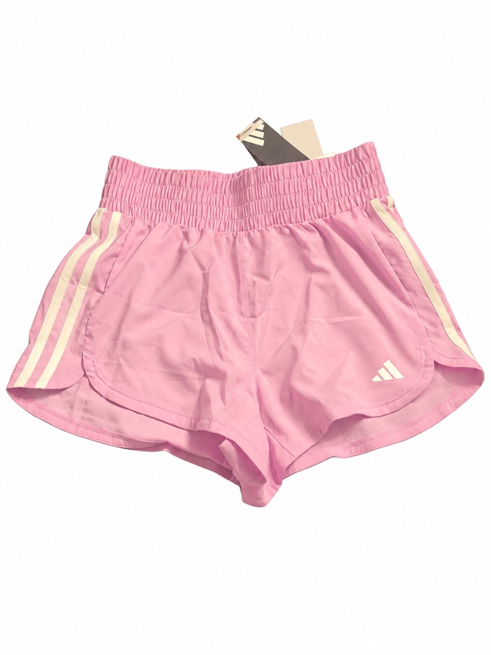 adidas Pink Athletic Running Shorts 3 Stripes High Rise Size S Retail $45.00